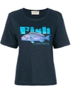 Antonia Zander Fish Print T-shirt - Blue