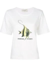 Antonia Zander Fish Print T-shirt  In White