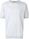 John Smedley Marl Effect T-shirt In Grey