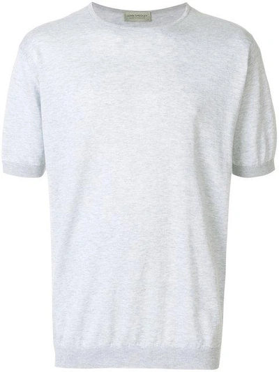 John Smedley Marl Effect T-shirt In Grey