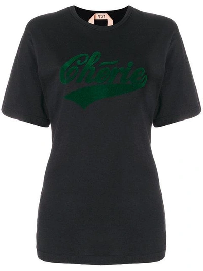 N°21 Nº21 Cherie Oversized T-shirt - Black