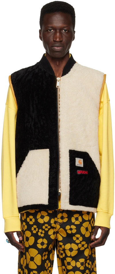 Marni X Carhartt Colour-block Panel Gilet In Black