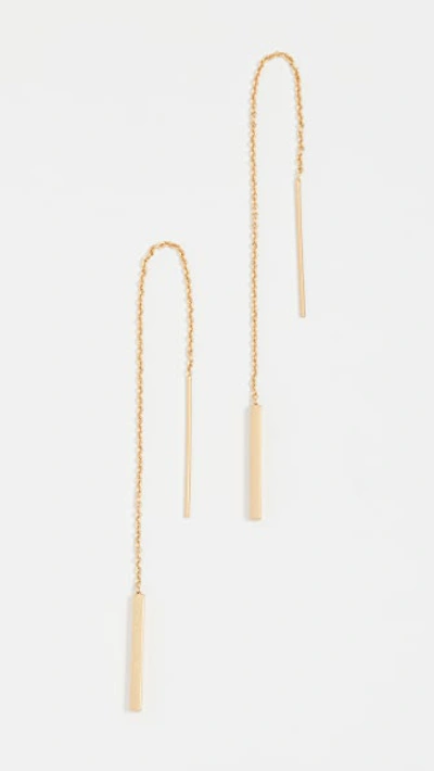 Madewell Threader Bar Earrings In Vintage Gold