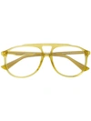 Gucci Eyewear Transparent Aviator Glasses - Yellow