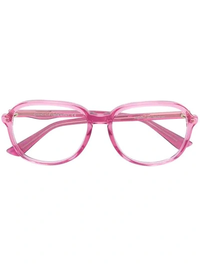 Gucci Round Oversized Glasses In Pink