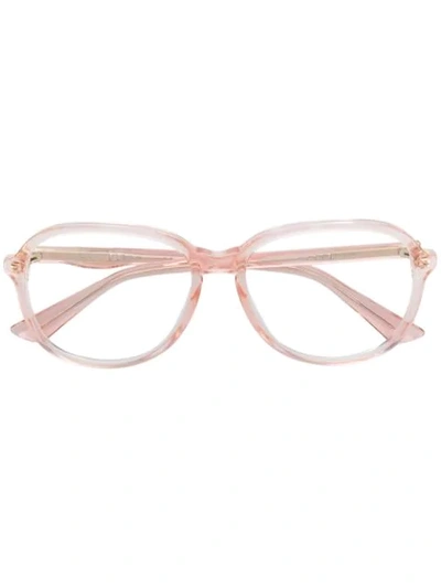 Gucci Oversized Round Glasses In Pink
