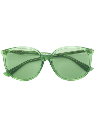Gucci Oversized Round Sunglasses In Green