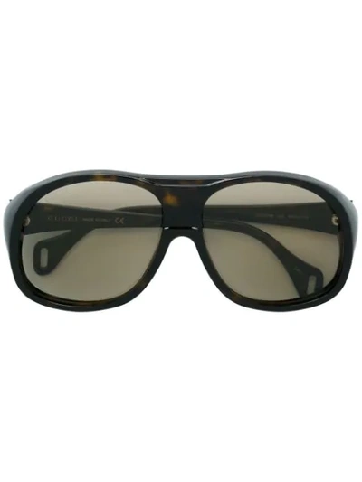Gucci Oversized Aviator-sized Glasses In Brown
