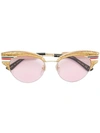 Gucci Oversized Cat Eye Sunglasses In Pink & Purple