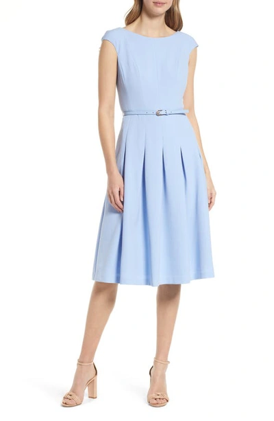 Harper Rose Bateau Neck Belted Dress In Blue