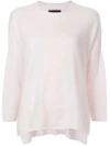 Oyuna Curved Hem Jumper - Pink