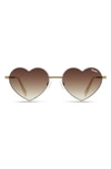 Quay X Pride Heartbreaker 45mm Heart Sunglasses In White/ Brown