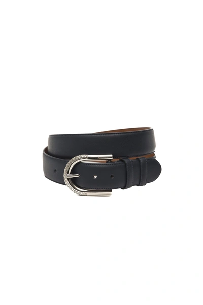 Billionaire Italian Couture Leather Men's Belt In Blue