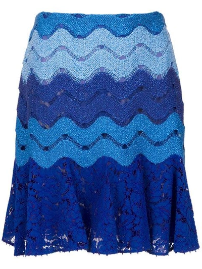 Martha Medeiros Lace Skirt In Blue