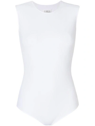 Maison Margiela Sleeveless Fitted Bodysuit In White