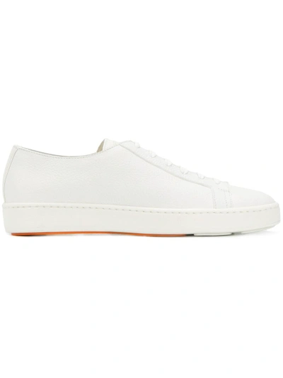 Santoni Sneakers Lace-up In White Leather