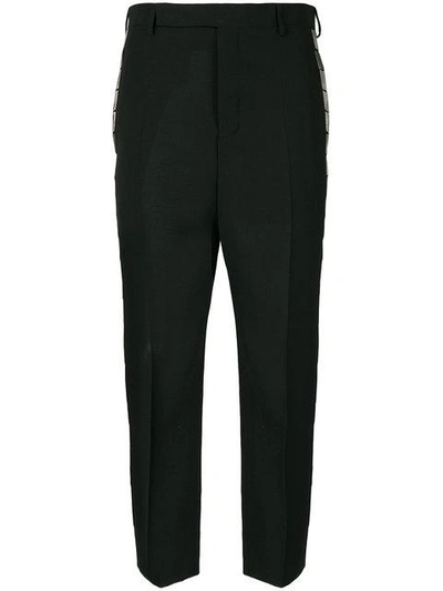 Rick Owens Bar Side Panel Tapered Trousers - Black