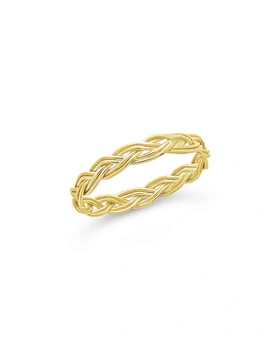 Sterling Forever Sterling Silver Braided Twist Band In Gold