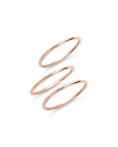Sterling Forever Sterling Silver Polished Band Set Of 3 In Gold