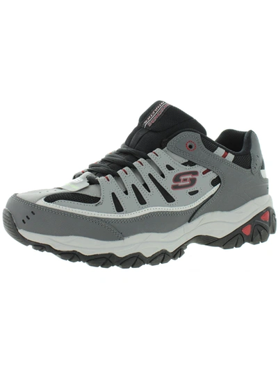 Skechers After Burn Mens Leather Memory Foam Casual Shoes In Multi