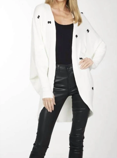Michael Lauren Albany Draped Dolman Cardigan In Ivory In Multi
