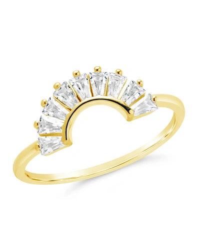 Sterling Forever Sterling Silver Cz Dawn Stacking Ring In Gold