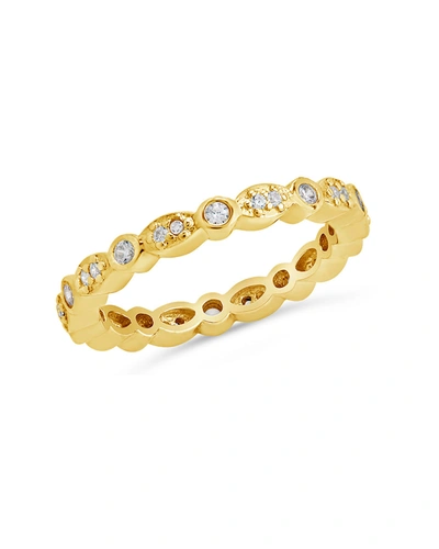 Sterling Forever Sterling Silver Cz Bezel Band Ring In Gold
