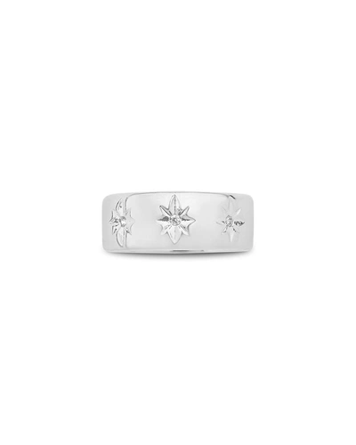 Sterling Forever Starburst Band Ring In Silver