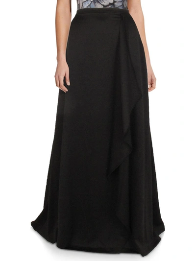 Adrianna Papell Petites Womens Side Slit Long Maxi Skirt In Black