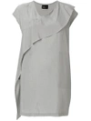 Ilaria Nistri Roque Asymmetric Ruffle Dress In Grey