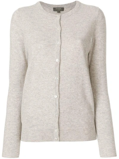 N•peal Round Neck Cardigan In Neutrals