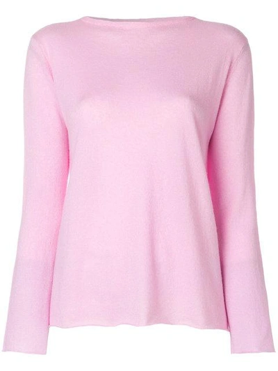 Liska Boat Neck Jumper In Pink