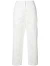 Jil Sander Straight Cropped Trousers In White