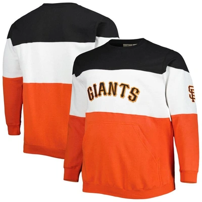 Profile Men's Black And Orange San Francisco Giants Big And Tall Pullover Sweatshirt In Black,orange
