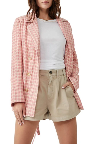 Free People Olivia Gingham Blazer In Pink