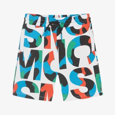 Stella Mccartney Kids Boys White Cotton Logo Print Shorts