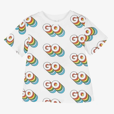 Stella Mccartney Babies'  Kids Boys White Cotton Graphic T-shirt