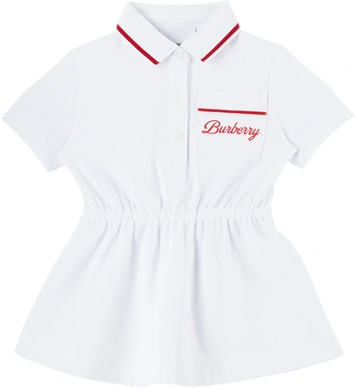 Burberry Baby Girls White Logo Polo Dress
