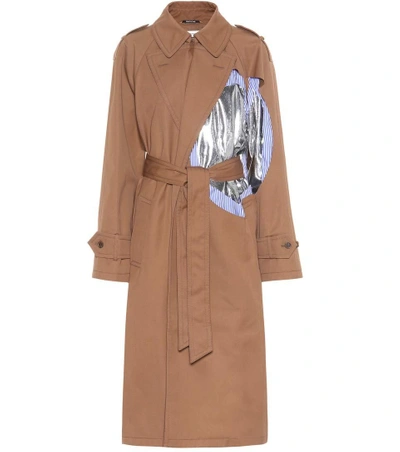 Maison Margiela Cotton-blend Trench Coat In Brown