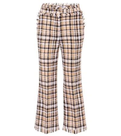 Msgm Checked Tweed Trousers In Multicoloured