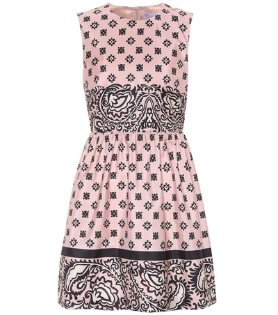Red Valentino Floral-printed Satin Dress In Pink