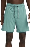 Nike Men's Unlimited Dri-fit 7" 2-in-1 Versatile Shorts In Mineral Teal/faded Spruce/black/mineral Teal