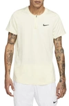 Nike Court Dri-fit Advantage Tennis Half Zip Short Sleeve Top In Brown