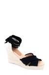 Patricia Green Freya Criss-cross Ankle Wrap Espadrille Sandal In Black