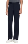 Sandro Brooks Wool Blend Straight Leg Pants In Black