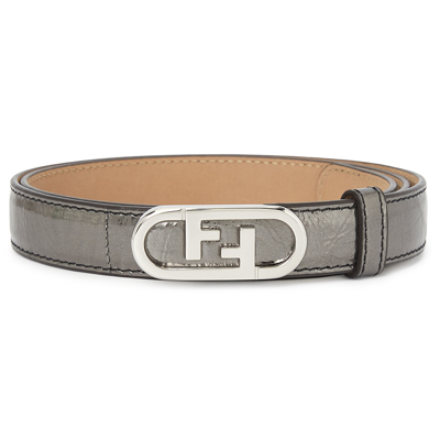 Fendi Logo-buckled Metallic Belt In F0yuk