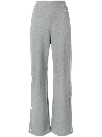 Courrèges Flared High-waist Trousers In Grey