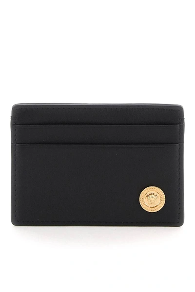 Versace Leather Medusa Cardholder In Black