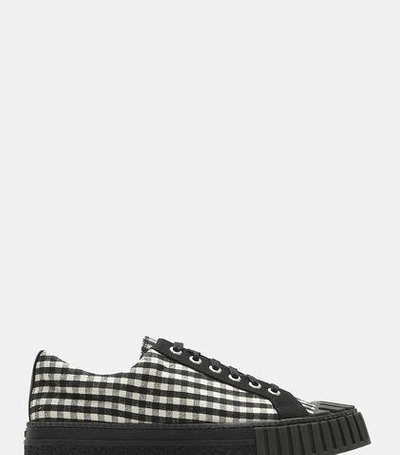 Adieu Checked Shell Toe Sneakers In Black And White
