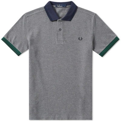 Fred Perry Colour Block Polo In Grey